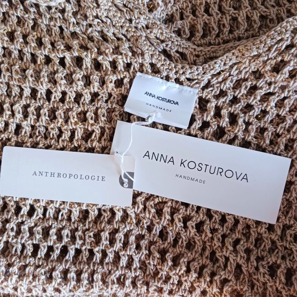 Anthropologie Anna K Gold Mesh Layer - Picture 8 of 11